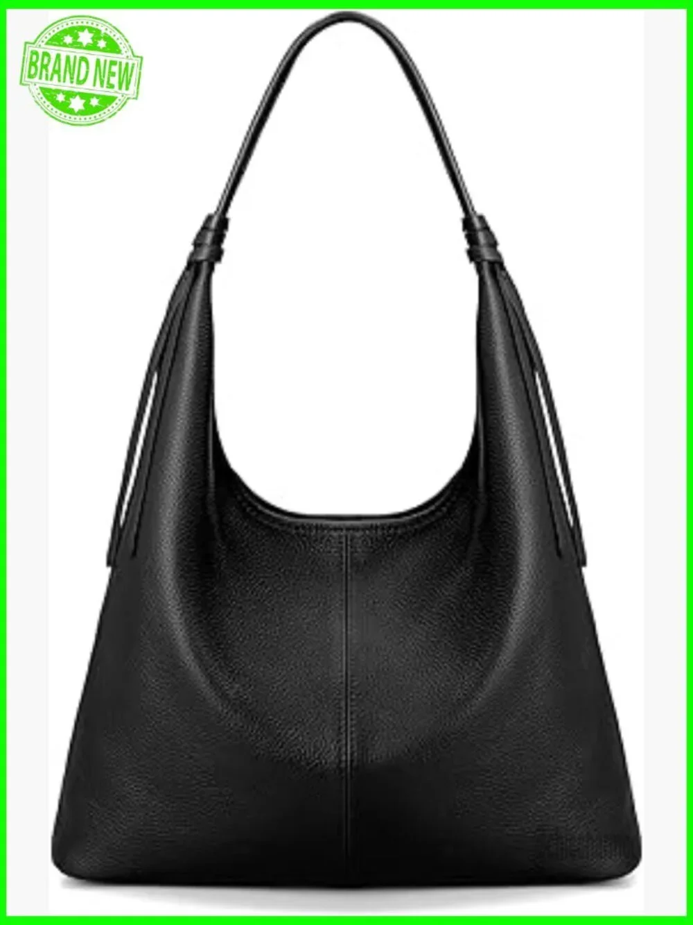 Genuine Leather Slouchy Hobo Tote with Magnetic Closure, 8.8L Capacity